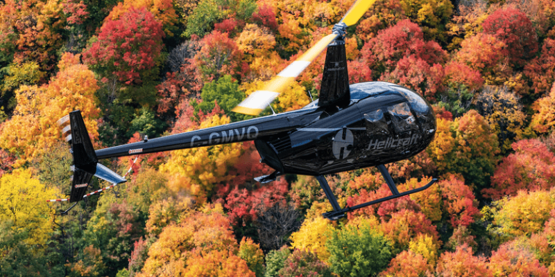 Tour d’hélicoptère au Québec – paysages d’automne